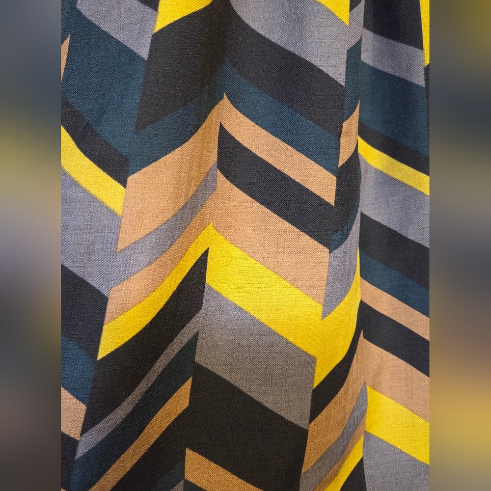 NWT Relished Pleated Chevron Print Skirt - Yellow, Gray & Black Sz XL - Picture 7 of 15